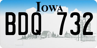 IA license plate BDQ732