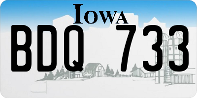 IA license plate BDQ733