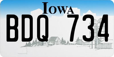 IA license plate BDQ734