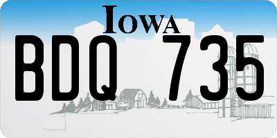 IA license plate BDQ735