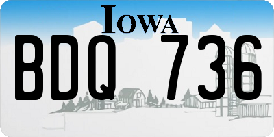 IA license plate BDQ736