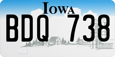 IA license plate BDQ738