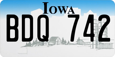 IA license plate BDQ742