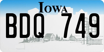 IA license plate BDQ749