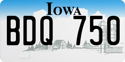 IA license plate BDQ750