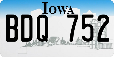 IA license plate BDQ752