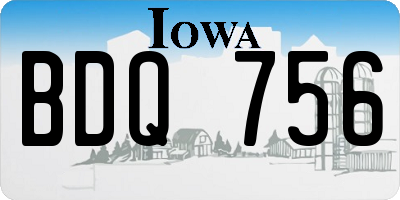 IA license plate BDQ756