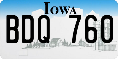 IA license plate BDQ760