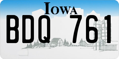 IA license plate BDQ761