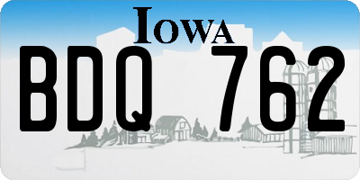 IA license plate BDQ762