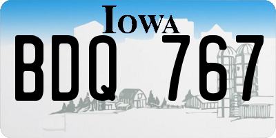 IA license plate BDQ767