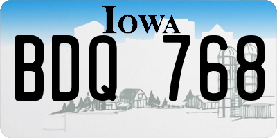IA license plate BDQ768