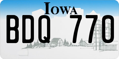 IA license plate BDQ770