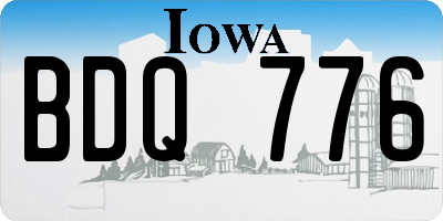 IA license plate BDQ776