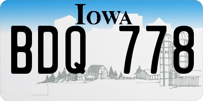 IA license plate BDQ778