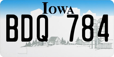 IA license plate BDQ784