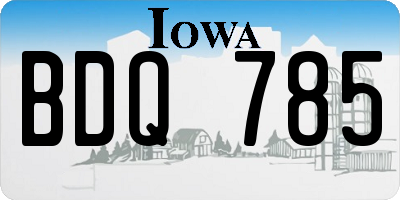 IA license plate BDQ785