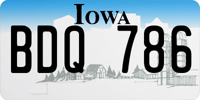 IA license plate BDQ786