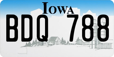 IA license plate BDQ788