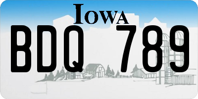 IA license plate BDQ789