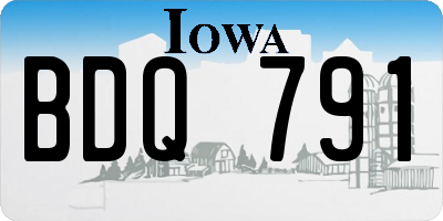 IA license plate BDQ791