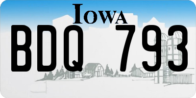IA license plate BDQ793