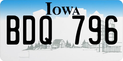 IA license plate BDQ796