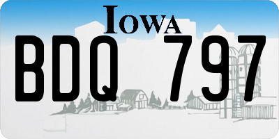 IA license plate BDQ797