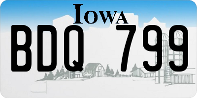 IA license plate BDQ799