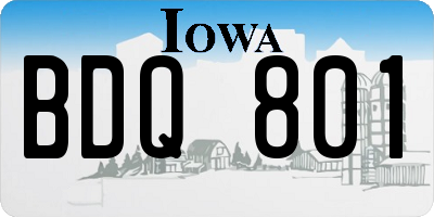 IA license plate BDQ801