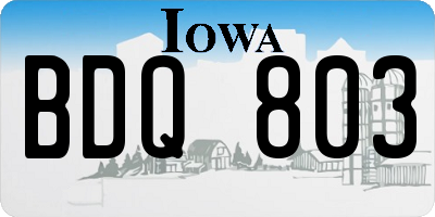 IA license plate BDQ803