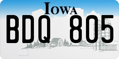 IA license plate BDQ805