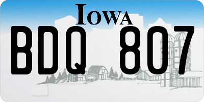 IA license plate BDQ807
