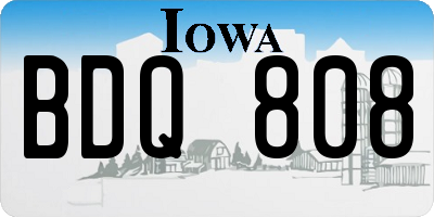 IA license plate BDQ808