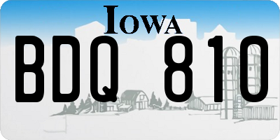 IA license plate BDQ810