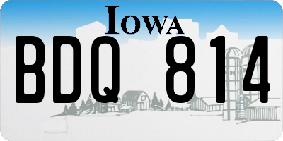 IA license plate BDQ814