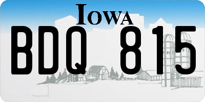 IA license plate BDQ815