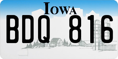 IA license plate BDQ816