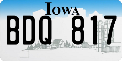 IA license plate BDQ817