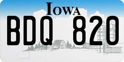 IA license plate BDQ820