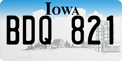 IA license plate BDQ821