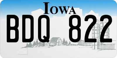 IA license plate BDQ822