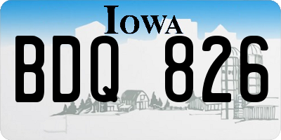 IA license plate BDQ826