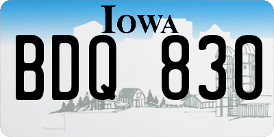 IA license plate BDQ830