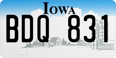 IA license plate BDQ831