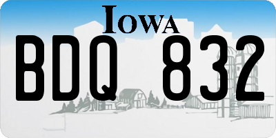 IA license plate BDQ832