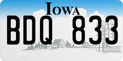 IA license plate BDQ833