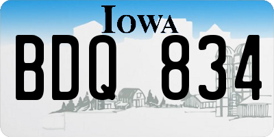 IA license plate BDQ834