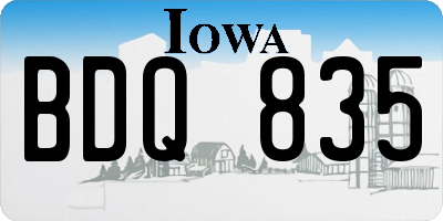 IA license plate BDQ835