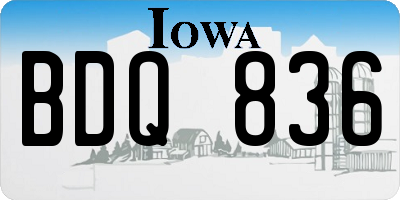 IA license plate BDQ836